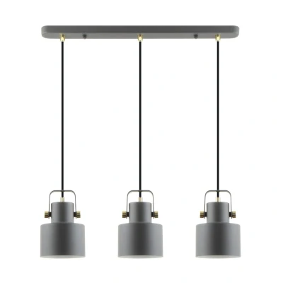 Image of Draco Bar Pendant Ceiling Light, Matt Black, Gold, White, 3x E27