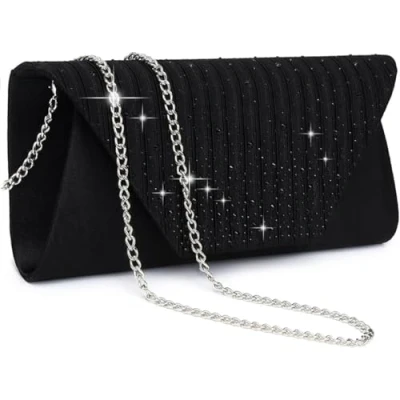Image of Fioeyr Women Diamante Envelope Clutch Bag Evening Handbag Purse Shoulder Bags for Wedding Bridal Prom Party