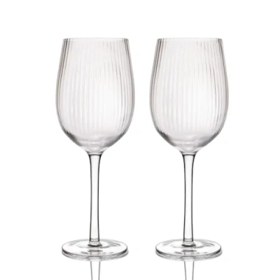Image of BarCraft Ridged Wine Glasses Set of 2