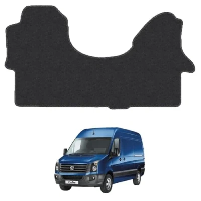 Image of Carpet Floor Mats for the VW Crafter (2006 2017) Custom Van Accessory Tailored fit, Granulated Anti Slip Layer &amp; Black Binding