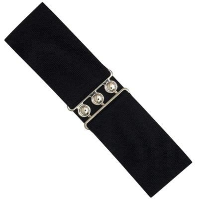 Image of 989Zé ENZO Womens Elasticated Stretch BELTS Wide Ladies Elastic Stretchy Belt for All Waist Sizes EZ 12 BLACK M