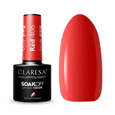 Image of Claresa UV LED Nail Polish Collection Hybrid Manicure Soak Off Red No. 406 5 ml
