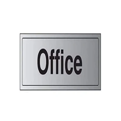 Image of V Safety General Door Office Sign 300mm x 100mm Self Adhesive Alu Effect