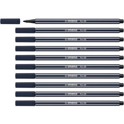Image of Premium Fibre Tip Pen STABILO 68 Pack of 10 Payne&#039;s Grey