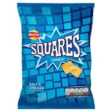 Image of Walkers Squares Salt &amp; Vinegar (27.5g x 32)