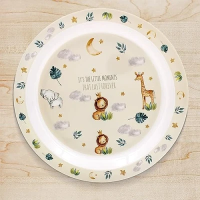 Image of Little Moments Childrens Mealtime Dinner Snacks Dessert Plate Lightweight for Kids Toddlers
