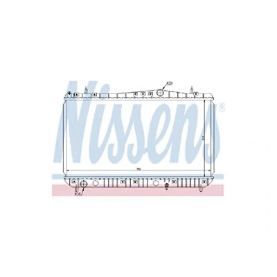 Image of R11492 Engine radiator NISSENS 61664 Aluminium 370mm 692mm 16mm without gasket/seal expansion tank, frame Brazed cooling fins