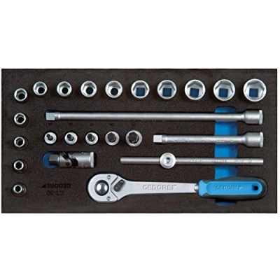 Image of Gedore 1500CT1 30 1/3 mm Check Tool Module Socket with 3/8 Wrench Bit Silver