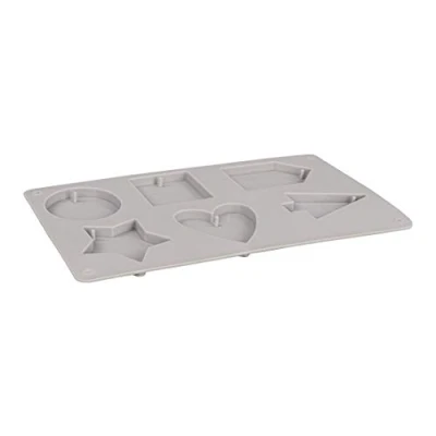 Image of Rayher 36110000 Silicone Casting Mould for Jewellery Making, Tray with 6 Different Pendant Shapes Concrete, Plaster of Paris, Resin, Wax and Soap, 14.5 x 26 1 cm, Grey