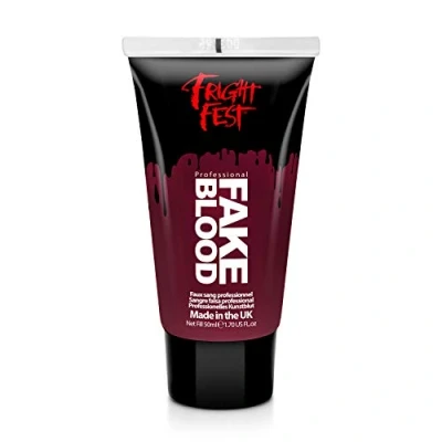 Image of Fake Blood Gel 50ml by Fright Fest Red SFX makeup looks great with face blood, liquid latex