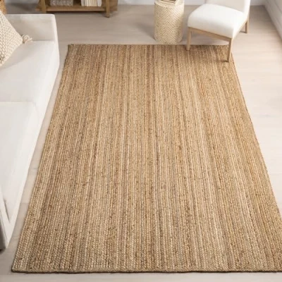 Image of nuLOOM Rigo Hand Woven Farmhouse Jute Area Rug, 122 cm x 183 cm, Natural