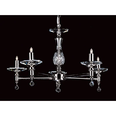 Image of San Marino Nickel 5 Arm Chandelier