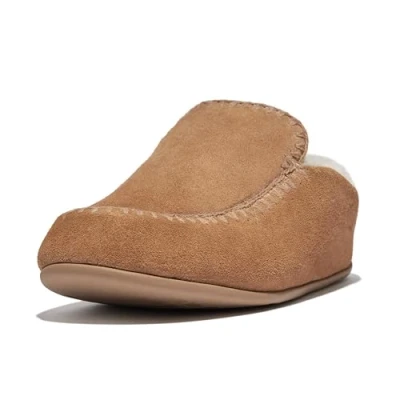 Image of Fitflop Women&#039;s Chrissie Slipper with Crochet Stitching, Cashew, 6 UK