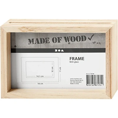 Image of Creativ 100263 Double Frame, Size 16x11 cm, Depth 4 Pine, 1pc, Inner 14,1x9,1 wood