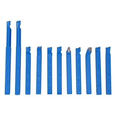 Image of Hilitand Metal Lathe, 11pcs Turning Chisel Set, Stainless Steel &amp; Carbide, Finishing Tool, 8x8mm,