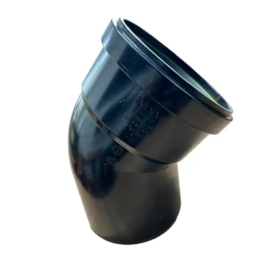 Image of 110MM Black Soil Pipe and Ring Seal Fittings Push Fit Single Socket 45 Bend Elbow