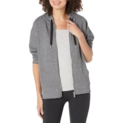 Image of Calvin Klein Women&#039;s Eco French Terry Hoodie Hooded Sweatshirt, Black Heather, XL