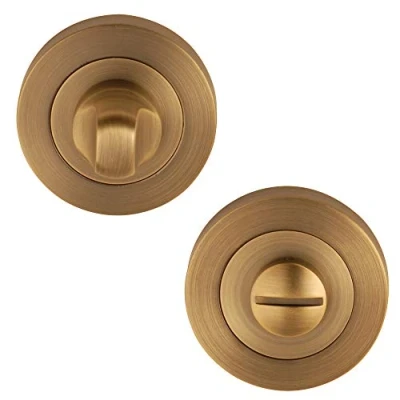 Image of Excel Architectural DH3547 Round Bathroom Turn &amp; Release, Matt Antique Brass