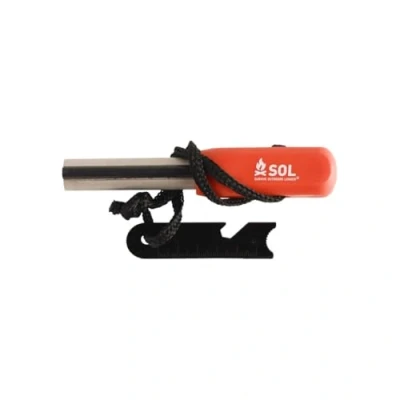 Image of SOL® Mag Striker With Tinder Cord magnesium Fire Starter Watersports Hiking Hunting Backpacking Walking Outdoor Emergency Search and Rescue