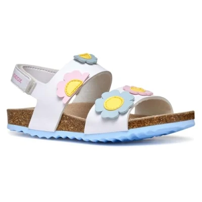 Image of Geox Adriel GIRL Sandals for kids, Size: 9K, White High quality imitation leather
