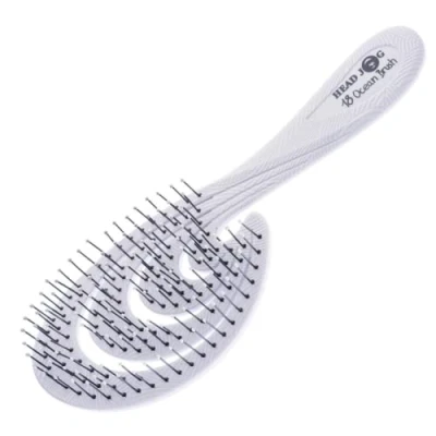 Image of Head Jog 18 Ocean Hair Brush. Eco Friendly Vent Paddle Brushes With Flexible Soft Bristles, Detangling Wet Or Dry Hair. Gentle Brushing &amp; Brush For Curly Wavy (Aqua)