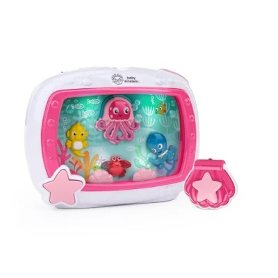 Image of Baby Einstein Sea Dreams Soother Sleep Sound Machine and Crib Toy with Remote, Pink, Infants Newborn Up