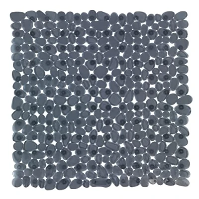 Image of WENKO 22500100 Shower mat Paradise Anthracite Antirutsch Duschmatte mit Saugnäpfen, Polyvinyl chloride, 54 x cm,