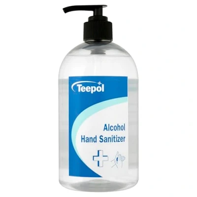 Image of Teepol Alcohol Hand Sanitizer 500ml Moisturising Gel Non Sticky Fast Acting &amp; Effective Against 99.9% of Germs Pump Bottle