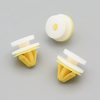 Image of VVO Fasteners Yellow Plastic Side Skirt, Sill Moulding Cover Trim Clips for Land Rover Discovery, Freelander, Range Sport, (Pack of 10)