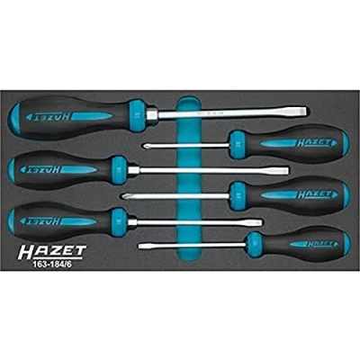 Image of HAZET 163 184/6 Slot Cross Recess Profile PH HEXAnamic Screwdriver Set Multi Colour
