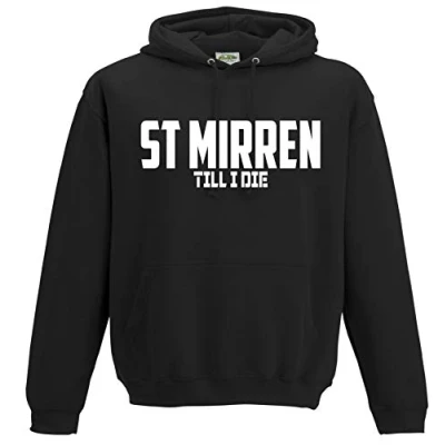 Image of AmeliaGouldApparel St Mirren Till I Die Premium Mens Hoodie Medium Black