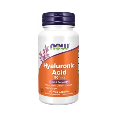 Image of Now Foods Hyaluronic Acid Capsules Plus MSM Standard, 50 mg, 60 Count