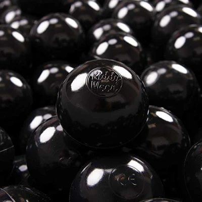 Image of KiddyMoon 50 ∅ 7Cm/2.75In Soft Plastic Play Balls For Children Colourful Certified Made In EU, Black