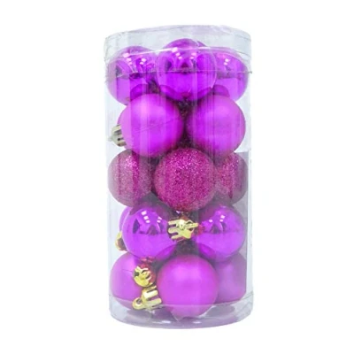 Image of Christmas Concepts® Pack of 20 30mm Baubles Shiny Matte &amp; Glitter Mini Tree (Hot Pink)