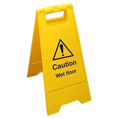 Image of V Safety Caution Wet Floor Yellow Sign