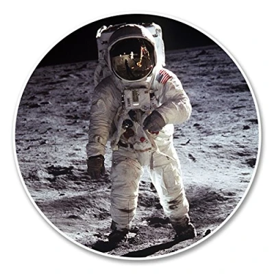 Image of 2 x 10cm Astronaut Vinyl Sticker Luggage Travel Tag Space NASA Laptop Moon #6234 (10cm 10cm)