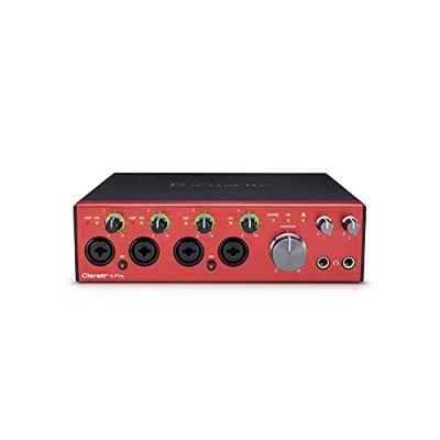 Image of Focusrite Clarett+ 4Pre USB Studio Grade Audio Interface for Music Makers — Four Low Noise, Distortion Mic Preamps providing True To Life Sound