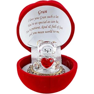 Image of Saffri Red Rose Teddy Bear Gran Gift Grandma Granny Christmas Xmas Mothers day Birthday Anniversary Present