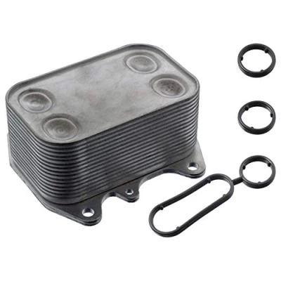 Image of 03L117021B, 03L117021BS1, 03L117021C, 03L117021CS1 Oil Cooler FEBI BILSTEIN 103463 with gaskets/seals, Incl. Gasket Set VOLKSWAGEN: Transporter 5