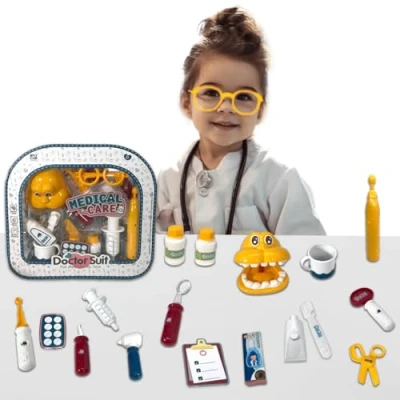 Image of xwin sportseries Kids Doctor Kit,dentist kit Play set,doctor toys, Pretend Toy Set, Suit Fun Medical Preschool Educational Children Plastic Little Toys 10 pcs