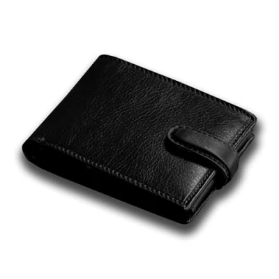 Image of TOPSUM LONDON Mens RFID Blocking Genuine Leather Passcase Wallet with Coin Pocket 4014 (Black)