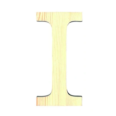 Image of Artemio 19 cm Wooden Letter I in Upper Case, Beige