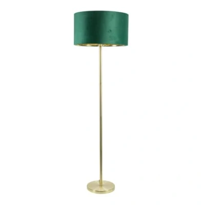 Image of ValueLights Charlie Gold Plated Modern Stem Floor Lamp with Green Velvet &amp; Inner Shade Lamps Torchieres, Home Décor Improvement Essential