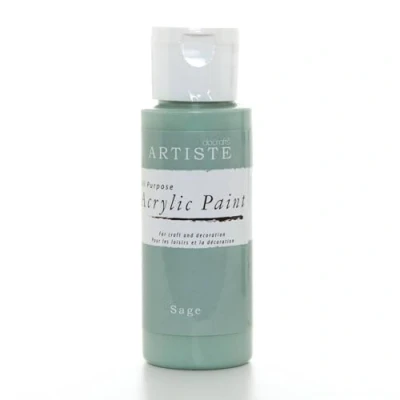 Image of Artiste Acrylic Paint 59ml 2Oz Sage, Quick Drying Professional Art, Craft and Hobby Artists Paint, Vibrant Colour, Water Based Paints Cover All Surfaces with Ease, Ideal for Travel