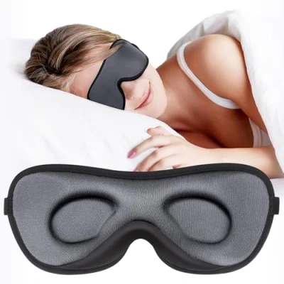 Image of Boniesun Blackout Eye Mask for Sleeping Ultra Thin Sleep Women Men, Side Sleepers Smooth Skin Friendly Lycra Fabric 3D Contoured Cup Blindfold Comfortable Wearing
