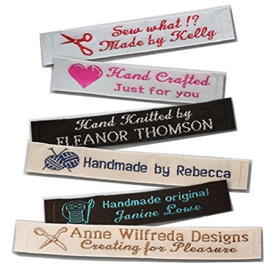Image of Classic Woven Sewing Labels for Sewing, Knitting, Crochet and Crafts 12mm (36 Labels)