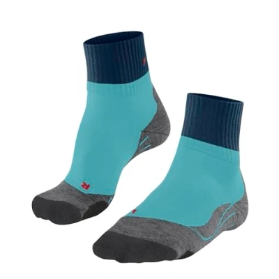 Image of FALKE Men&#039;s TK2 Explore Short M Sso Wool Thick Anti Blister 1 Pair Hiking Socks, Blue Turquoise 6206, 8 9