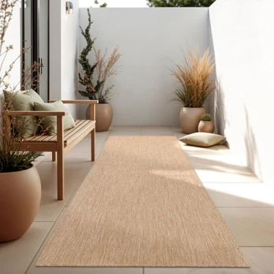 Image of Paco Home Indoor &amp; Outdoor Rug Kitchen Monochrome Mottled Pattern, Size:60x100 cm, Colour:Blue
