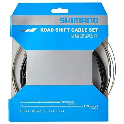 Image of SHIMANO Unisex Cambio/Funda/Topes Mtb Sp41 Inox.n Bike Gear Set Cable, Black, Uni EU