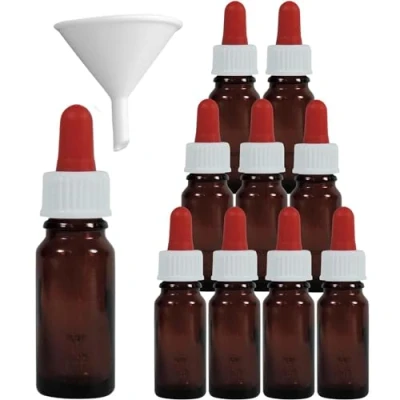 Image of Viva Haushaltswaren 10 Brown Glass Apothecary Bottles, Glass, brown, 100 ml